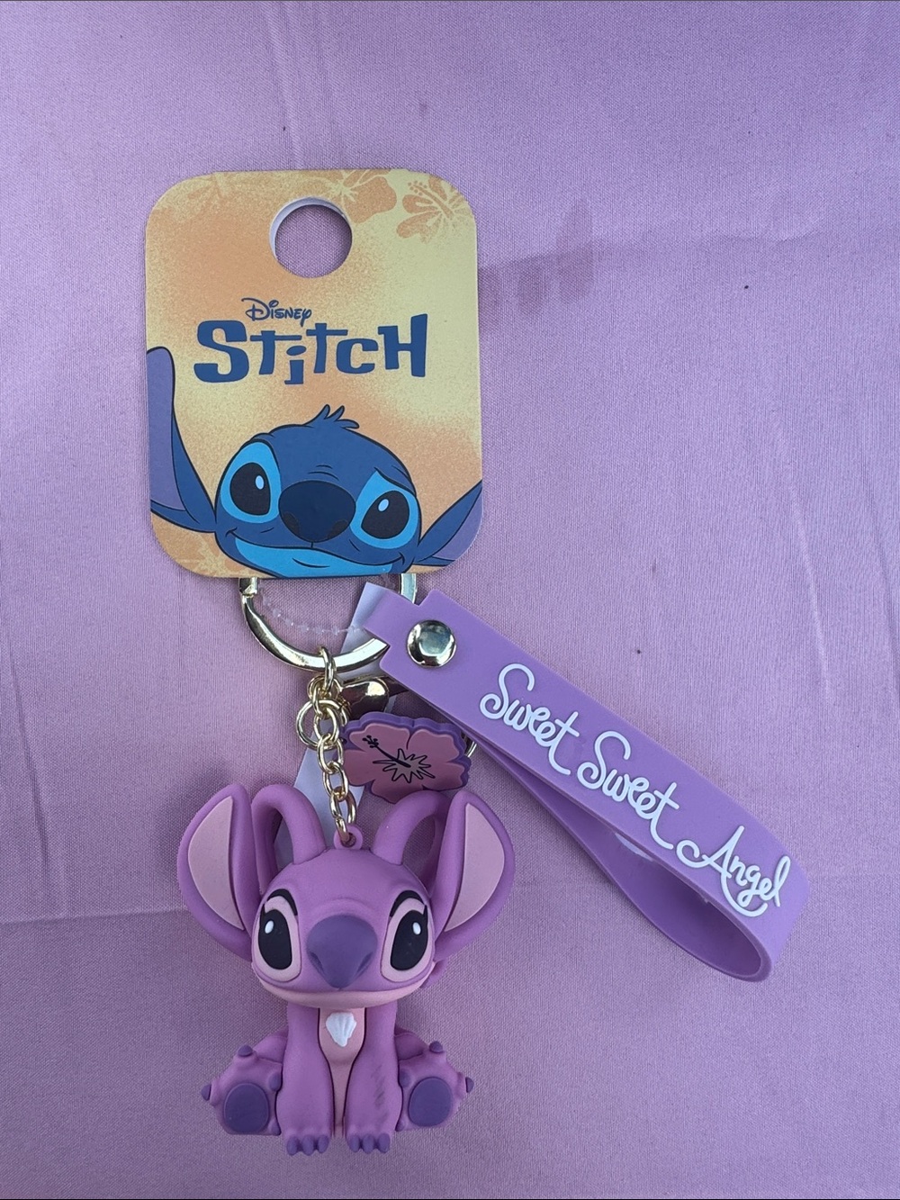 Disney Purple Stitch 'Sweet Sweet Angel' Silicone Keychain for Kids